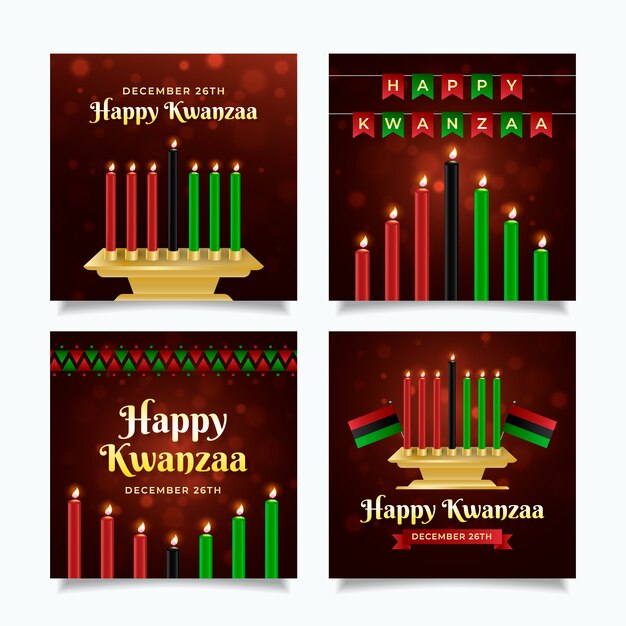 Realistische Kwanzaa Instagram Posts Sammlung
