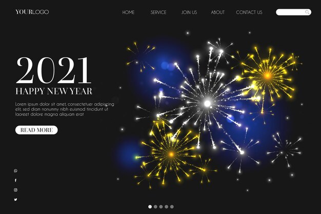 Realistische Neujahrs-Landingpage