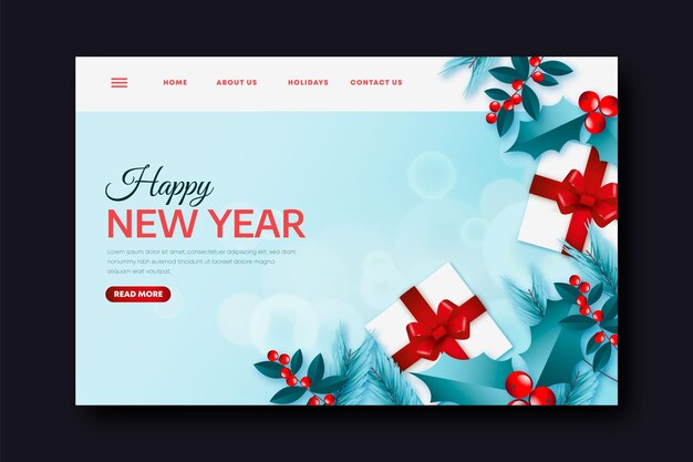 Realistische Neujahrs-Landingpage