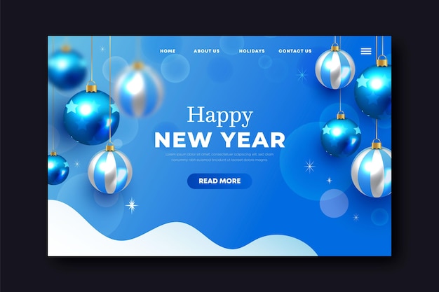 Realistische neujahrs-landingpage