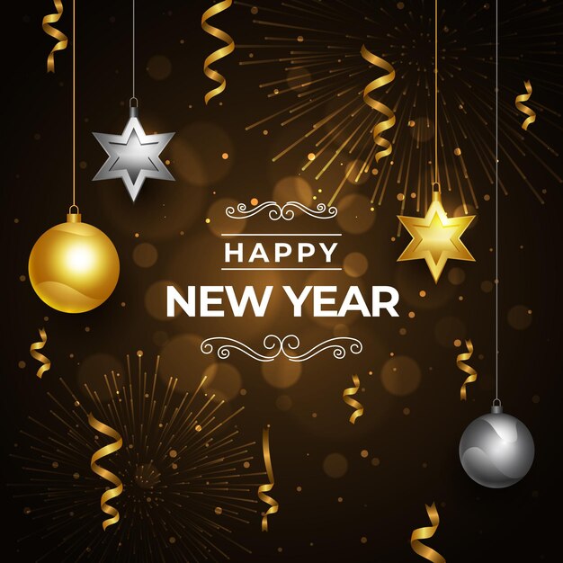 Realistische Neujahrsillustration