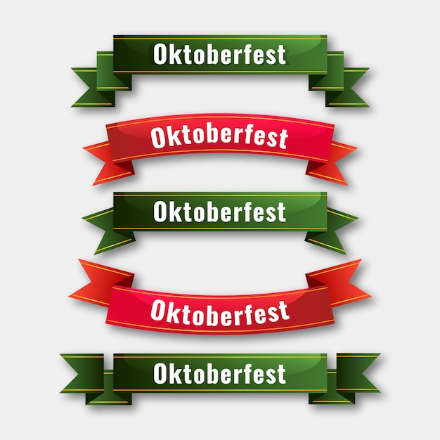 Kostenloser Vektor realistische oktoberfest-bänder-kollektion