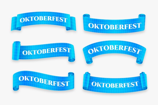 Kostenloser Vektor realistische oktoberfest-bänder-kollektion