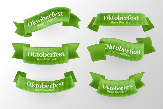 Realistische oktoberfest bänder sammlung