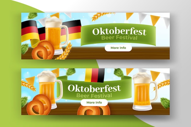 Realistische Oktoberfest Banner gesetzt