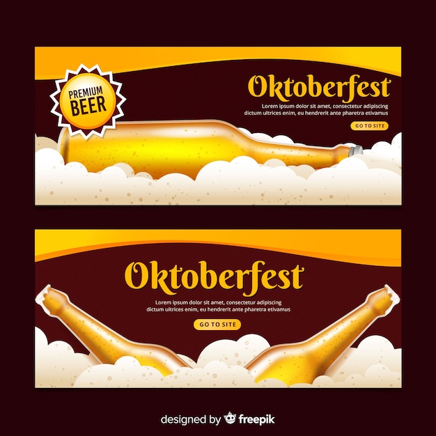 Kostenloser Vektor realistische oktoberfest-banner