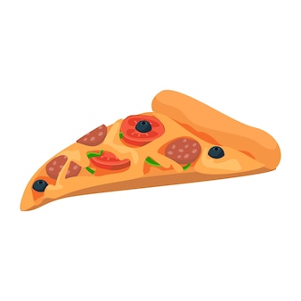 Realistische pizza mit peperoni und verschiedenen saucen und käse - vector