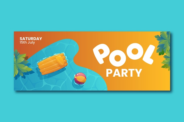 Realistische Poolparty-Facebook-Cover