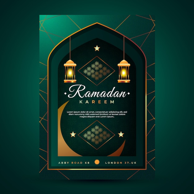 Kostenloser Vektor realistische ramadan-grußkartenvorlage
