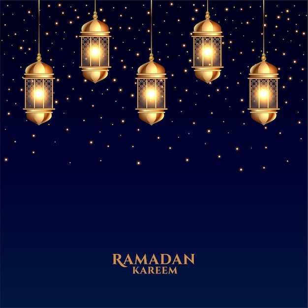Kostenloser Vektor realistische ramadan kareem festival grußkarte