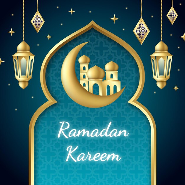 Realistische Ramadan-Kareem-Illustration