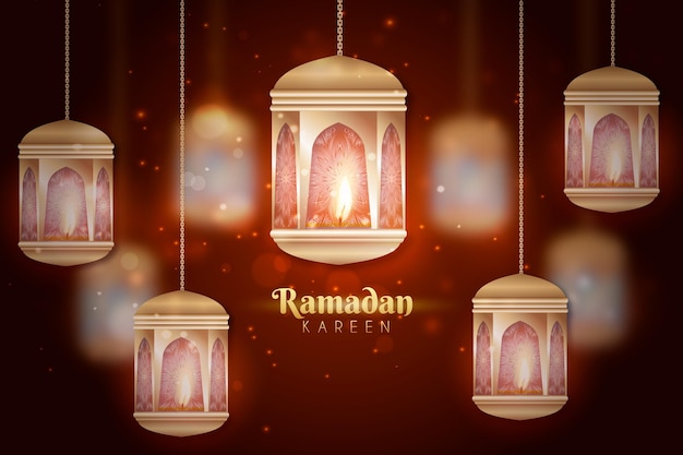 Kostenloser Vektor realistische ramadan-kareem-illustration