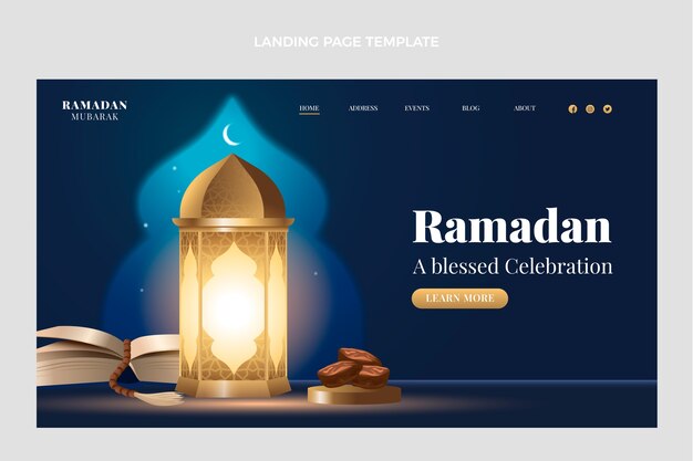 Realistische ramadan-landingpage-vorlage