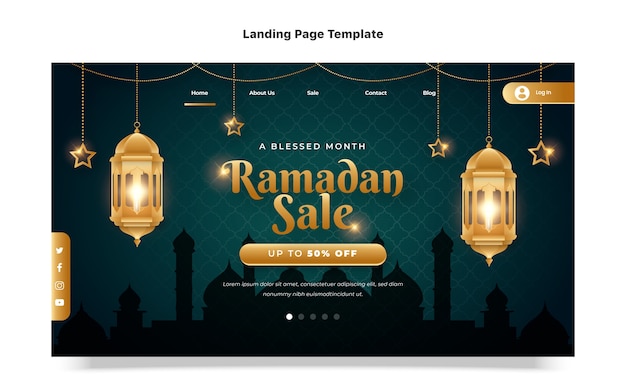 Realistische ramadan-landingpage-vorlage