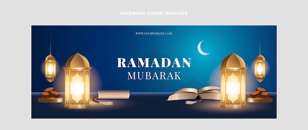 Kostenloser Vektor realistische ramadan-social-media-cover-vorlage