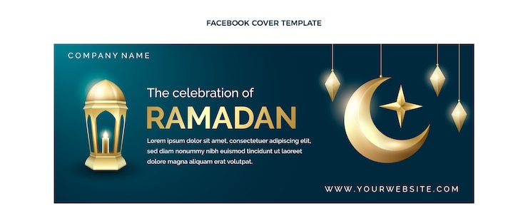 Kostenlose Vektor realistische ramadan-social-media-cover-vorlage
