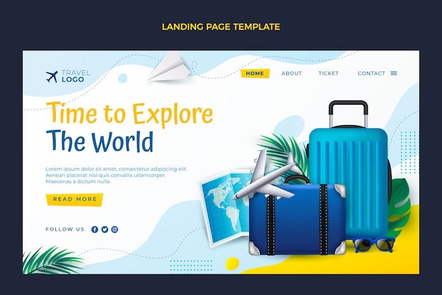 Realistische Reise-Landingpage