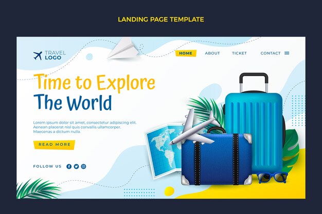 Realistische Reise-Landingpage