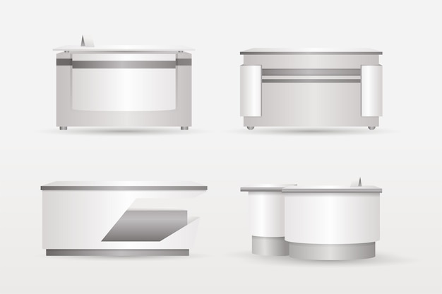 Kostenloser Vektor realistische rezeptionstischsammlung