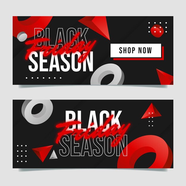 Realistische schwarze freitagsverkaufsbanner eingestellt