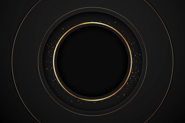 Realistische schwarze Hintergründe mit goldenen Rahmen