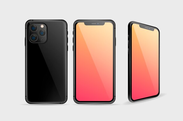 Realistische Smartphone vorne und hinten