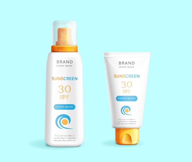 Realistische Sonnenschutzprodukt-Promo