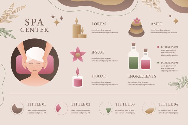 Realistische Spa- und Gesundheits-Infografik-Vorlage