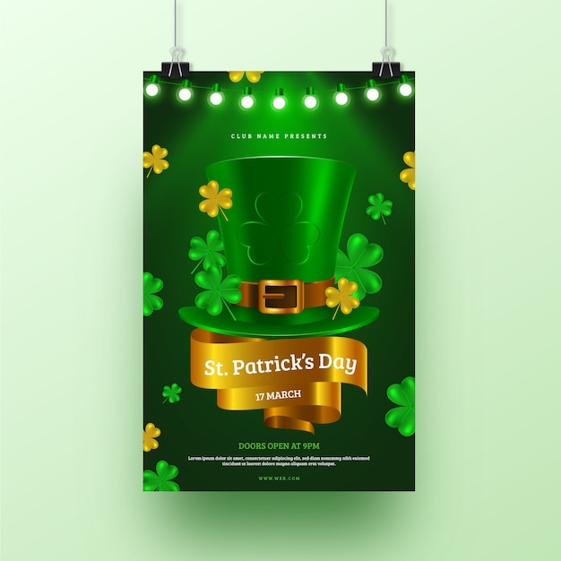 Realistische st. patricks day flyer vorlage