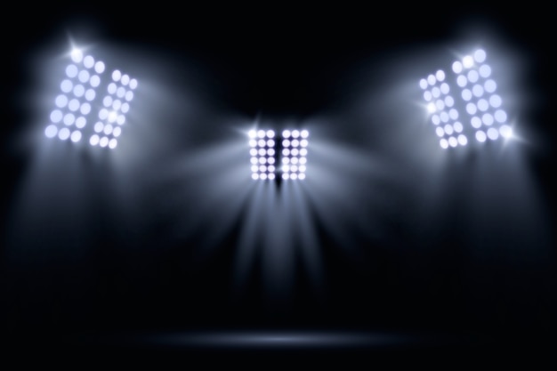 Kostenloser Vektor realistische stadionbeleuchtung