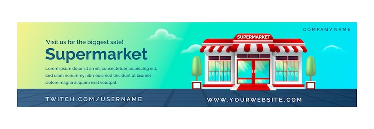 Kostenlose Vektor realistische supermarktvorlage