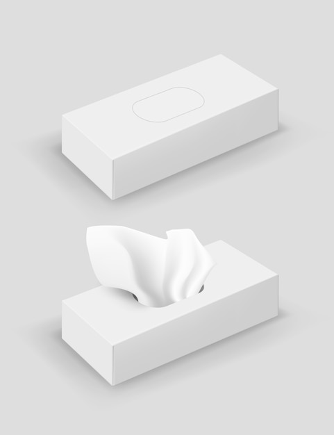 Kostenloser Vektor realistische tissue-box-mockup-illustration