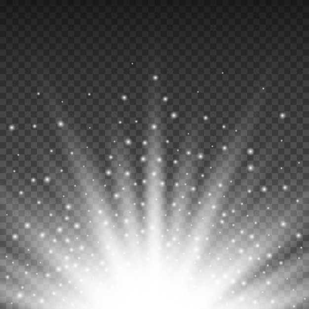 Realistische transparente Sonnenstrahlen warmer Flare-Effekt isoliert auf dem Hintergrund Sunshine Star Sunbeam-Vektor