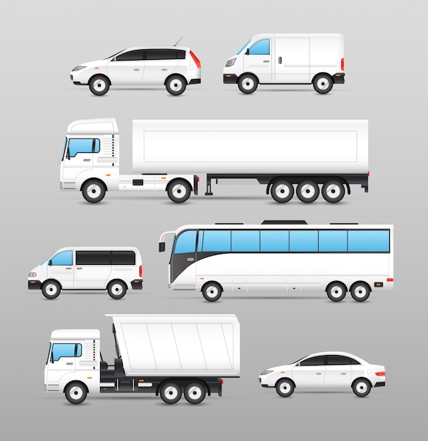 Kostenloser Vektor realistische transport icons set