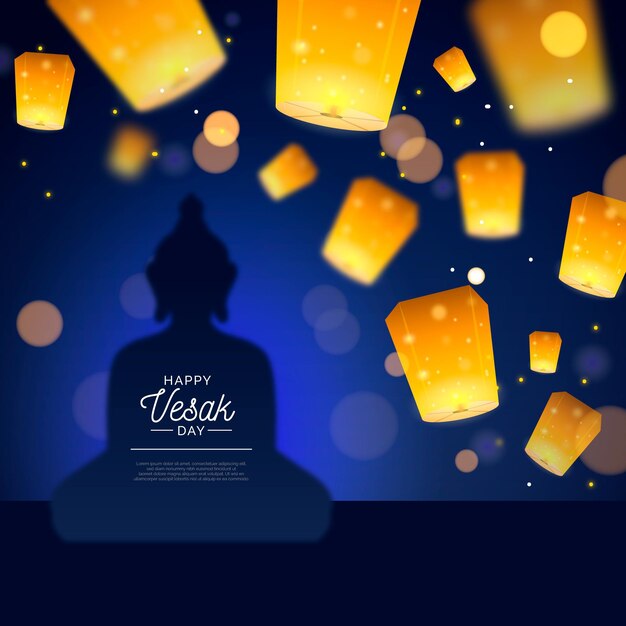 Realistische Vesak-Tagesillustration