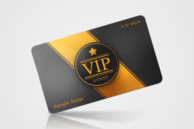 Realistische VIP-Kartenvorlage mit goldenen Details