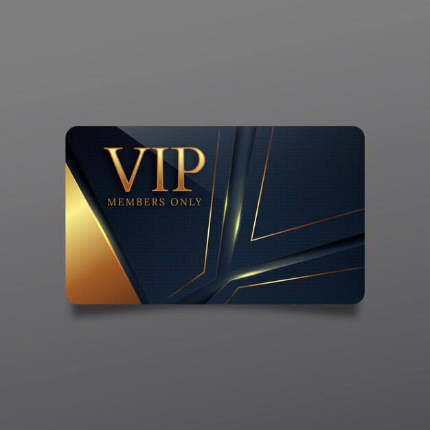 Realistische VIP-Kartenvorlage mit goldenen Details