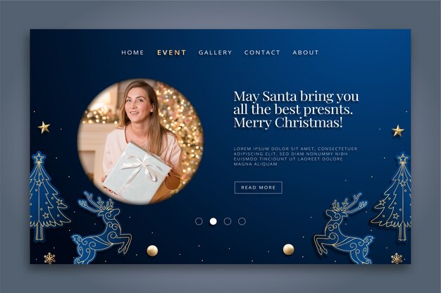 Realistische Weihnachts-Landingpage-Vorlage