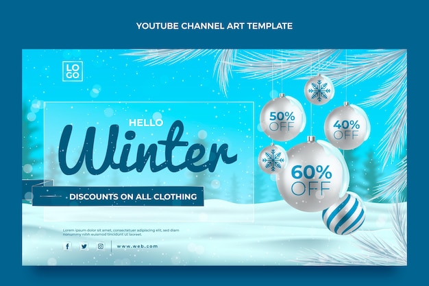 Realistische Winter-YouTube-Kanalkunst
