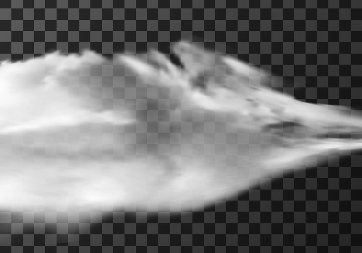 Kostenlose Vektor realistische wolke auf transparent