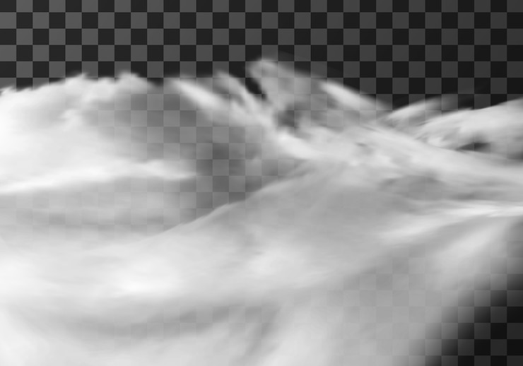Kostenlose Vektor realistische wolke auf transparent
