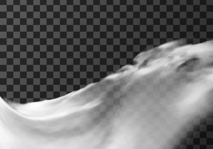 Kostenlose Vektor realistische wolke auf transparent
