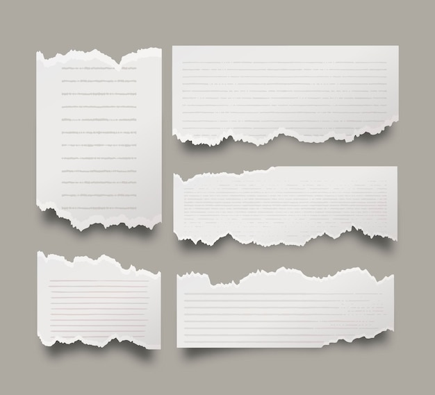 Realistische zerrissene Papiersammlung