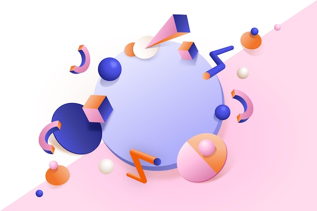 Kostenloser Vektor realistischer 3d formt schwebenden hintergrund