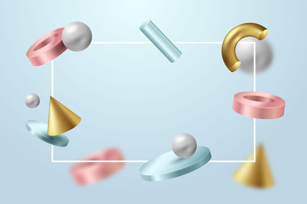 Realistischer 3d formt schwebenden Hintergrund