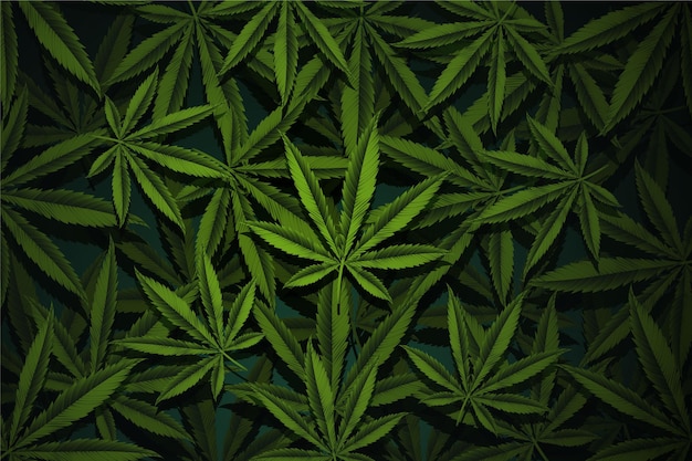 Realistischer Cannabisblatthintergrund