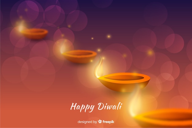 Realistischer diwali Hintergrund mit Steigung