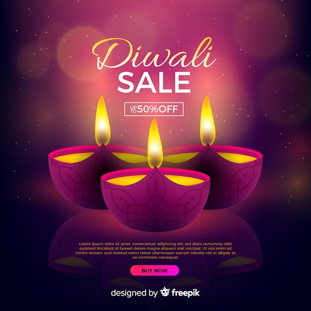 Realistischer diwali verkauf mit rabatt