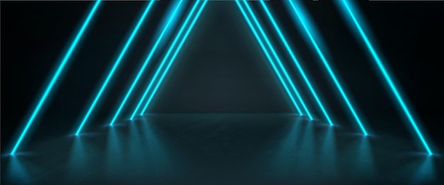 Realistischer Dunkelraum mit LED-Beleuchtung