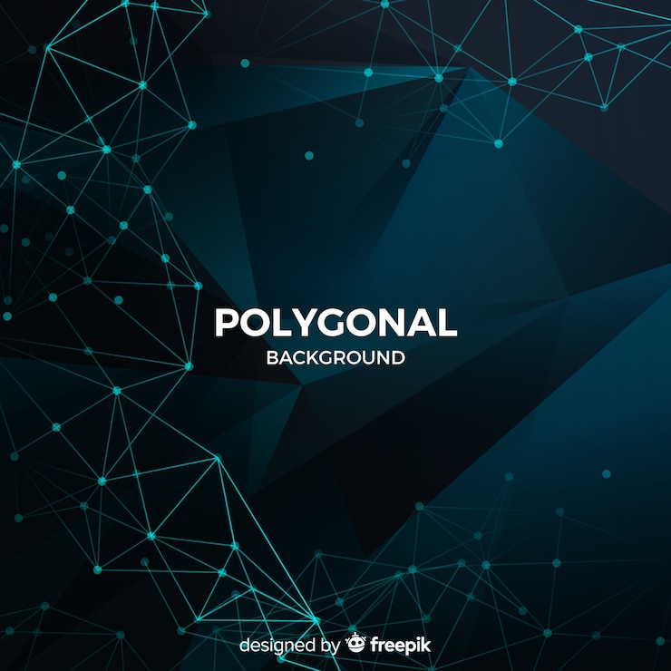 Kostenlose Vektor realistischer dunkler polygonaler hintergrund